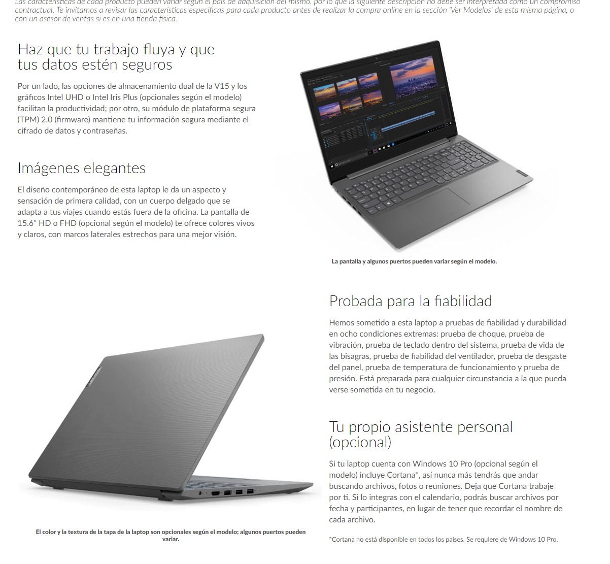 Laptop Lenovo V15 IIl  Pulgadas HD Intel Core I5-1035G1 1Ghz 8Gb 1Tb  Freedos Español Gris - Digitalife eShop