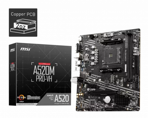 Tarjeta Madre Motherboard MSI A520M Pro Vh AMD A520M AMD Ryzen