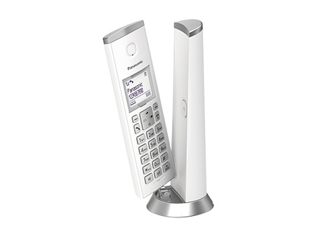 Teléfono Inalámbrico Panasonic, con identificador de llamadas, Digital,  modo eco, botón para intercom, altavoz con micrófono, Pantalla LCD 1.5  Retroiluminada. Color blanco